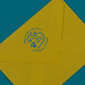 Pawプリントをハートラウンド差出人住所 セルフインキングスタンプ