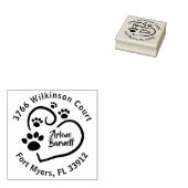 Pawプリントをハートラウンド差出人住所 ラバースタンプ (押印)