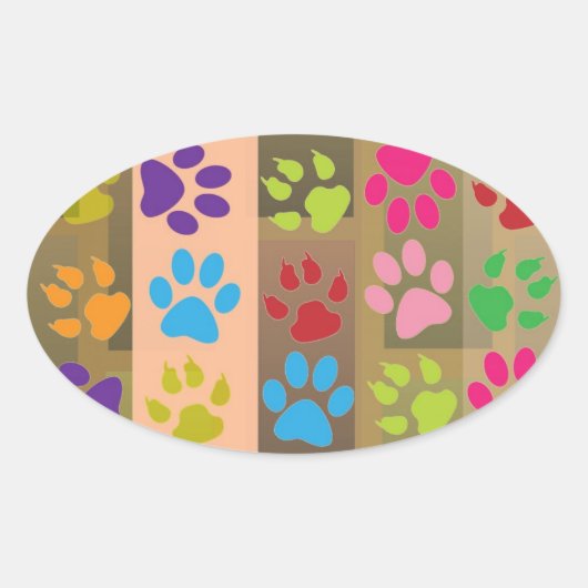 Pawプリントシール 楕円形シール (正面)