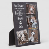 Pawプリントハートコラージドッグメモリアル フォトプラーク (側面)