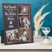 Pawプリントハートコラージドッグメモリアル フォトプラーク (側面)