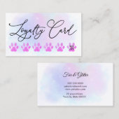 pawプリントロイヤリティカードペットグルーミング 名刺 (正面/裏面)