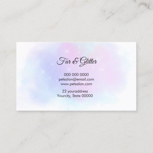 pawプリントロイヤリティカードペットグルーミング 名刺 (裏面)