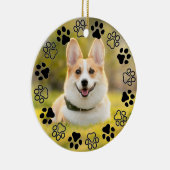 Pawプリント枠カスタムPetフォトセラムセラミック セラミックオーナメント (右)