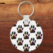 Pawプリント紙吹雪およびパーティーストリーマーパターン キーホルダー (正面)