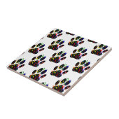 Pawプリント紙吹雪およびパーティーストリーマーパターン タイル (側面)