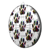 Pawプリント紙吹雪およびパーティーストリーマーパターン ダーツボード (正面右)