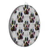 Pawプリント紙吹雪およびパーティーストリーマーパターン ダーツボード (正面左)