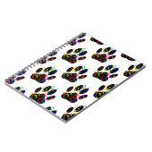 Pawプリント紙吹雪およびパーティーストリーマーパターン ノートブック (左側)