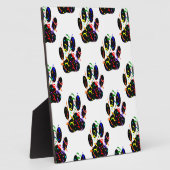 Pawプリント紙吹雪およびパーティーストリーマーパターン フォトプラーク (側面)