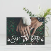 Pawプリント結婚式を保存する日付のフォトカード セーブザデート (スタンド正面)