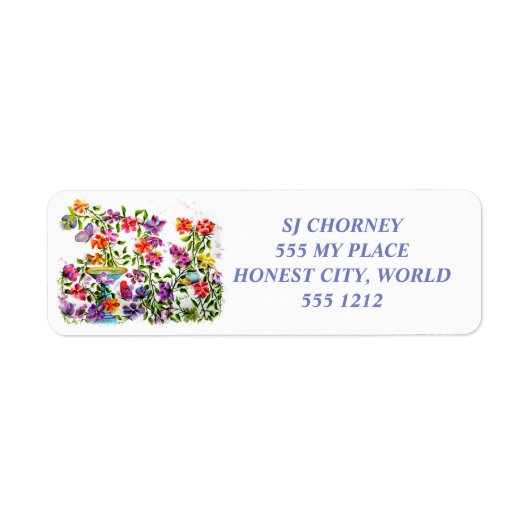 PAWプリント鳥風呂差出人住所ラベル ラベル (正面)