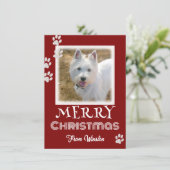 PawプリントMerry Christmas Dog Photo Card (スタンド正面)