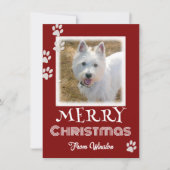 PawプリントMerry Christmas Dog Photo Card (正面)