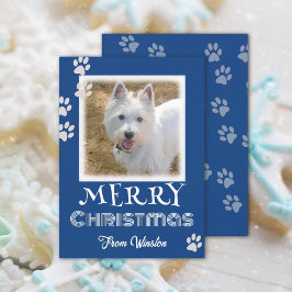 PawプリントMerry Christmas Dog Photo Card