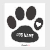 Paw上のカスタムドッグ名 シール (シート)