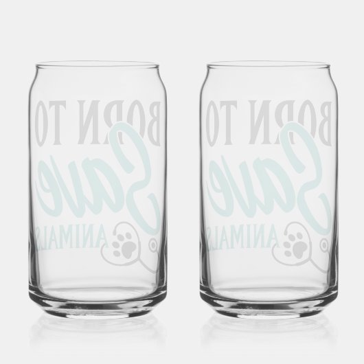 Paw印刷および聴診器ハート図 ガラス缶 (裏面)