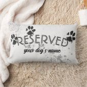 paw印刷で犬の名前を追加するために予約されているデザイン ランバークッション (ブランケット)