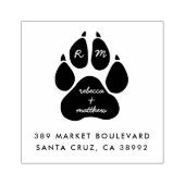 Paw印刷とスクリプト名前をカスタムする差出人住所 ラバースタンプ (インプリント)