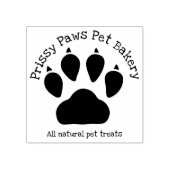 Paw印刷と名前の付いたビジネス文字 ラバースタンプ (インプリント)