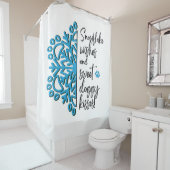 Paw印刷の冬のスノーフレーク シャワーカーテン (インサイチュ)