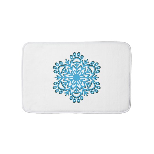 Paw印刷の冬のスノーフレーク バスマット (正面)