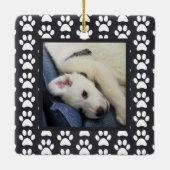 Paw印刷の子犬の写真 セラミックオーナメント (裏面)