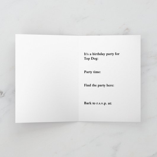 Paw印刷の誕生日パーティーの招待 招待状 (内部)