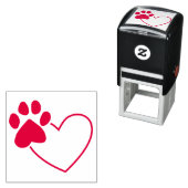 Paw印刷オンハート自己インキングスタンプ セルフインキングスタンプ (インサイチュ)