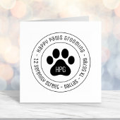 Paw印刷グルーミング会社丸アドレス セルフインキングスタンプ