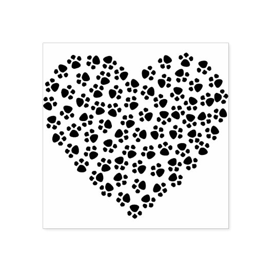Paw印刷ハートシルエットアートスタンプ ラバースタンプ (インプリント)