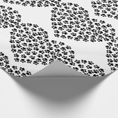 Paw印刷ハートシルエット折り返し紙 ラッピングペーパー (角)