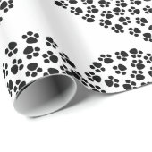Paw印刷ハートシルエット折り返し紙 ラッピングペーパー (ロールコーナー)