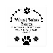 Paw印刷ハートフレーム名差出人住所 セルフインキングスタンプ (デザイン)