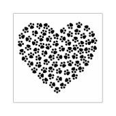 Paw印刷ハート ラバースタンプ (インプリント)