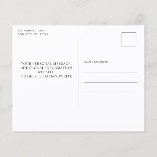 Paw印刷バラ金ゴールドグリッター日付はがきを保存 (裏面)