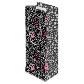 Paw印刷パターン01.b黒BG ワインギフトバッグ (裏面アングル)