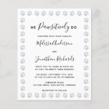 Paw印刷予算結婚式招待状はがき