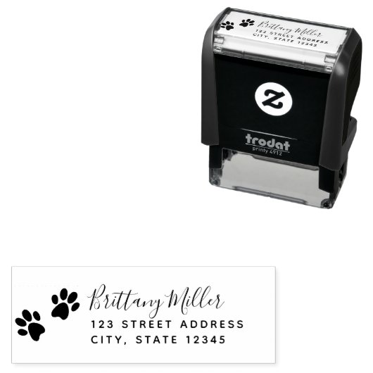 Paw印刷差出人住所（スクリプトあり） セルフインキングスタンプ (インサイチュ)
