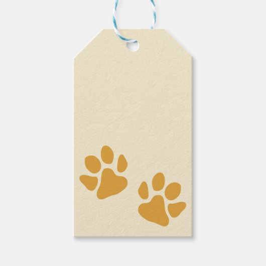 Paw印刷金ゴールド ギフトタグ (正面)