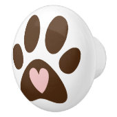 Paw印刷(ハート) セラミックノブ (右)