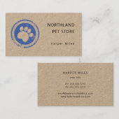 paw印素朴刷ロゴkraft名刺 名刺 (正面/裏面)