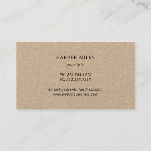 paw印素朴刷ロゴkraft名刺 名刺 (裏面)