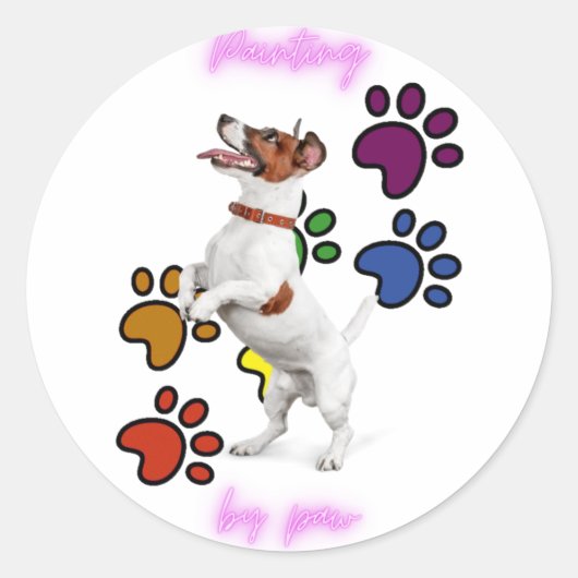 「PAW絵画のステッカーだ。 ラウンドシール (正面)