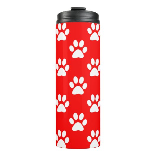paw赤と白印刷パターン タンブラー (正面)