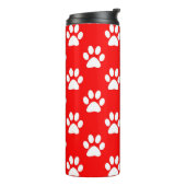 paw赤と白印刷パターン タンブラー (回転左)