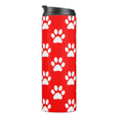 paw赤と白印刷パターン タンブラー (回転右)