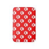 paw赤と白印刷パターン バスマット (正面縦)