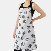 Paw足跡：犬のモノクロシームレス。 エプロン (インサイチュ)