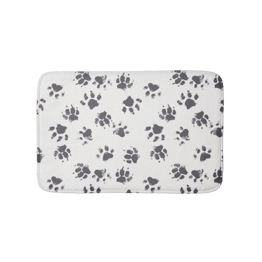 Paw足跡:犬のモノクロシームレス。 バスマット (正面)